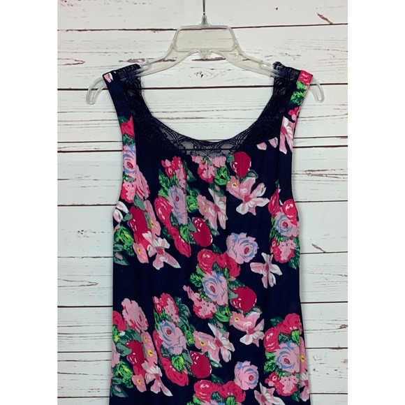 Umgee USA Boutique Women's S Small Navy Pink Lace Floral Sleeveless Spring Dress - Picture 10 of 12